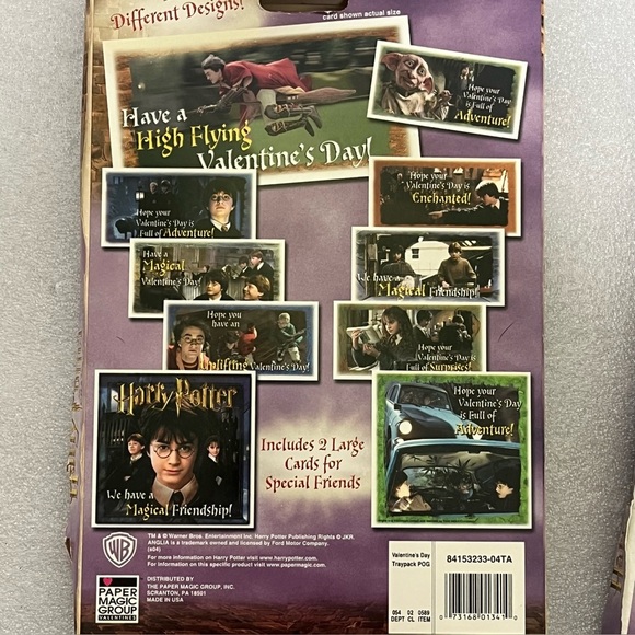 Harry Potter Chamber of Secrets foil Valentine's Day Cards by Paper Magic Group. - Picture 3 of 5